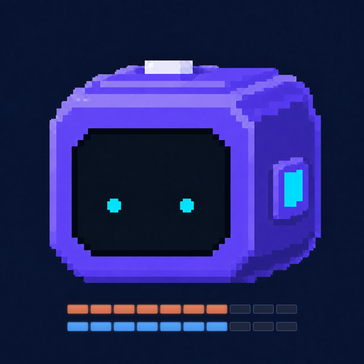 TokenRemain app icon: dimensional pixel robot head over Claude and Codex quota bars — identical on macOS, iOS and watchOS